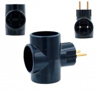 Тройник евро PIV 3Т-16А чёрный Орехово-Зуево /5/108/