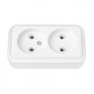 Розетка РА16-260, 2-мест о/у (Пралеска) /1/60/