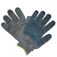 Перчатки х/б 10 класс 5 ниток с ПВХ точка (графит) /10/300/