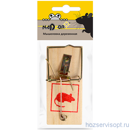 Мышеловка деревянная 10х4.5х0.6см Nadzor/24/144/