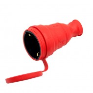 AY-KA  Гнездо штепс. С/З КАУЧУК КРАСНАЯ 5511701 /1/50/