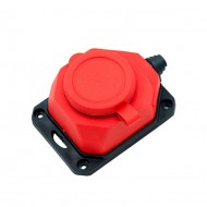 AY-KA  Колодка одинарная С/З КАУЧУК КРАСНАЯ IP44 5510001 /1/30/