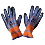 Перчатки нейлон. оранжевые 025 (черн. вспен. облив) /12/600/