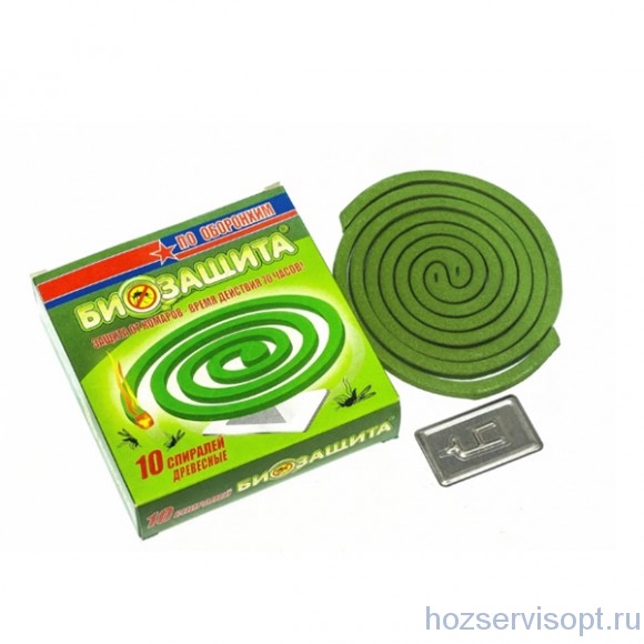 Спирали от комаров "Биозащита" 10 шт. 70 часов (цвет спиралей зелёный) (10х60)