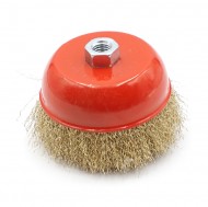 Щётка для УШМ №5 120мм/М14 чашка желтая /5/25/50/ Щётка для УШМ №5 120мм/М14 чашка желтая /5/25/50/