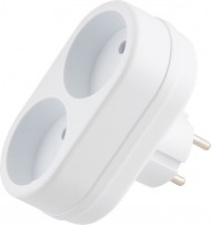 Двойник евро "ТОКЕR" 2T 6А белый /5/80/