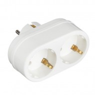 Двойник евро "ТОКЕR" 2T2 16А с з/к белый /5/80/