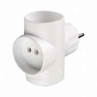 Тройник евро "ТОКЕR" ЗТ 6А белый /5/120/ Тройник евро "ТОКЕR" ЗТ 6А белый /5/120/