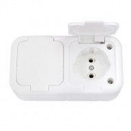 Розетка РА10-221 2-мест о/у брызгозащ. /1/35/ Розетка РА10-221 2-мест о/у брызгозащ. /1/35/
