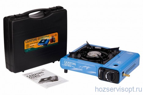 Плитка газовая порт. CAMPING GURU PLUS (TS-233) c переходником, «Tourist» /1/6/