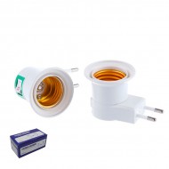 Переходник вилка - E27, угловой с выключателем /20/800/