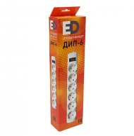 Сетевой фильтр ДИП 3м 6 розеток белый /1/20/ Сетевой фильтр ДИП 3м 6 розеток белый /1/20/