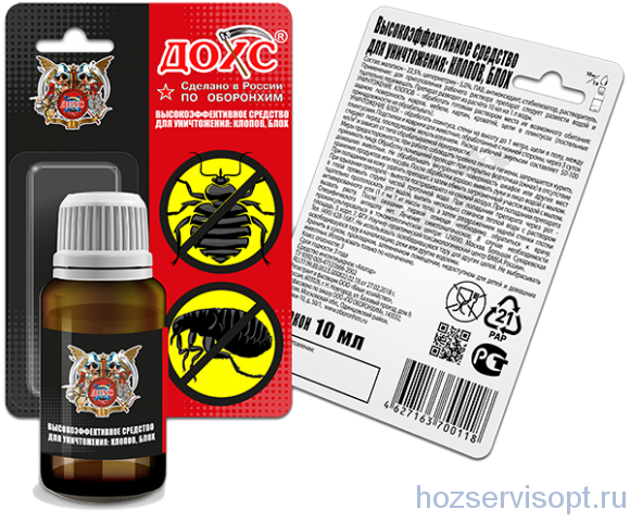 ДОХС СРЕДСТВО от КЛОПОВ и БЛОХ  10мл (1х100)