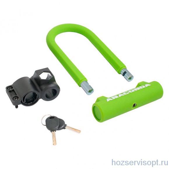 Замок велосипедный АВАНГАРД ANACONDA Т608 GREEN силикон с креплением на раму /1/10/