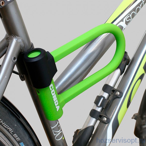 Замок велосипедный АВАНГАРД ANACONDA Т608 GREEN силикон с креплением на раму /1/10/