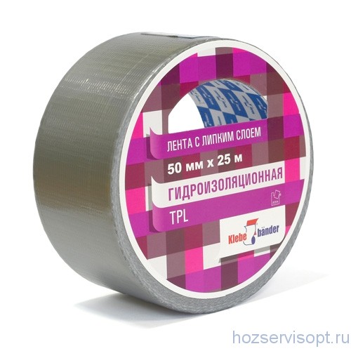 Скотч 50мм*25м армированный серый Klebebander /6/36/