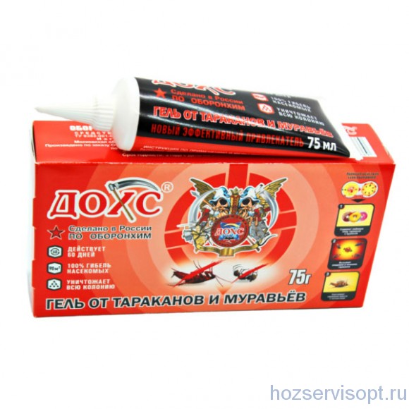 ДОХС ТУБА "Оборонхим-гель", средство от ТАРАКАНОВ и МУРАВЬЕВ 75г (1х24) ДОХС ТУБА "Оборонхим-гель", средство от ТАРАКАНОВ и МУРАВЬЕВ 75г (1х24)