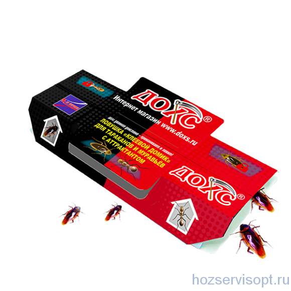 ДОХС КЛЕЕЛОВ ЛИПКАЯ ПЛАСТИНА для отлова ТАРАКАНОВ и МУРАВЬЕВ (5х100)